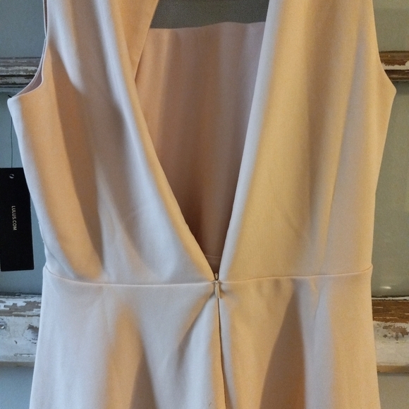 NWT Lulus Sheer Determination Mesh Skater Dress Sleeveless Peach  Size XL - Picture 5 of 8